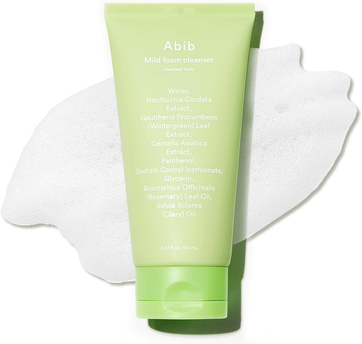 Abib Mild Foam Cleanser Heartleaf Foam front view 150ml tube