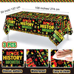 Close up of vibrant African American heritage patterns on disposable tablecloth