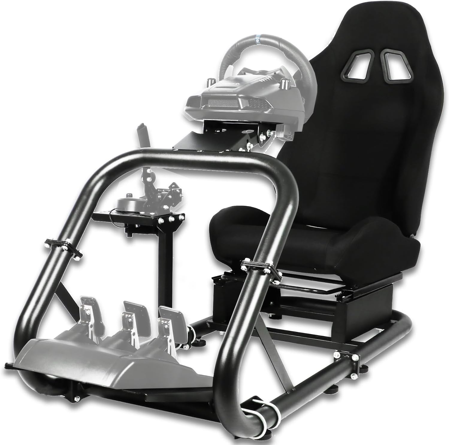 Anman G27 Pro adjustable racing simulator cockpit front view.