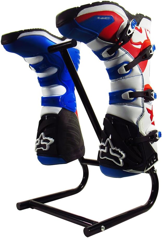 Pit Posse motorcycle boot wash stand front view showing heavy duty steel frame for dirt bike gear cleaning.
