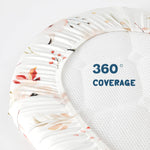 Bassinet sheet fitted on oval mattress
