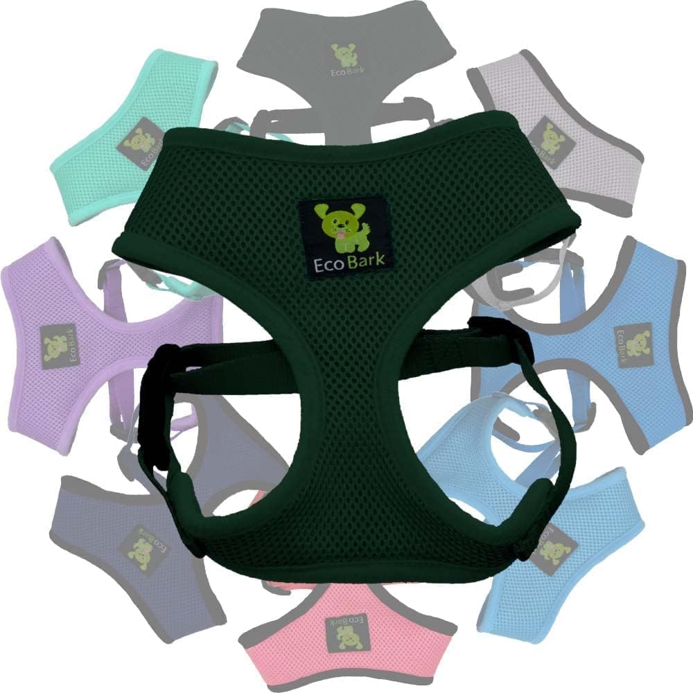 EcoBark Dog Harness, Soft Mesh No Pull & No Choke Vest, Green, XL | Luxurious Eco Friendly Over the Head Vest Harness, Padded Breathable Body Halter, for Large Puppies & Medium Breeds - Image 10
