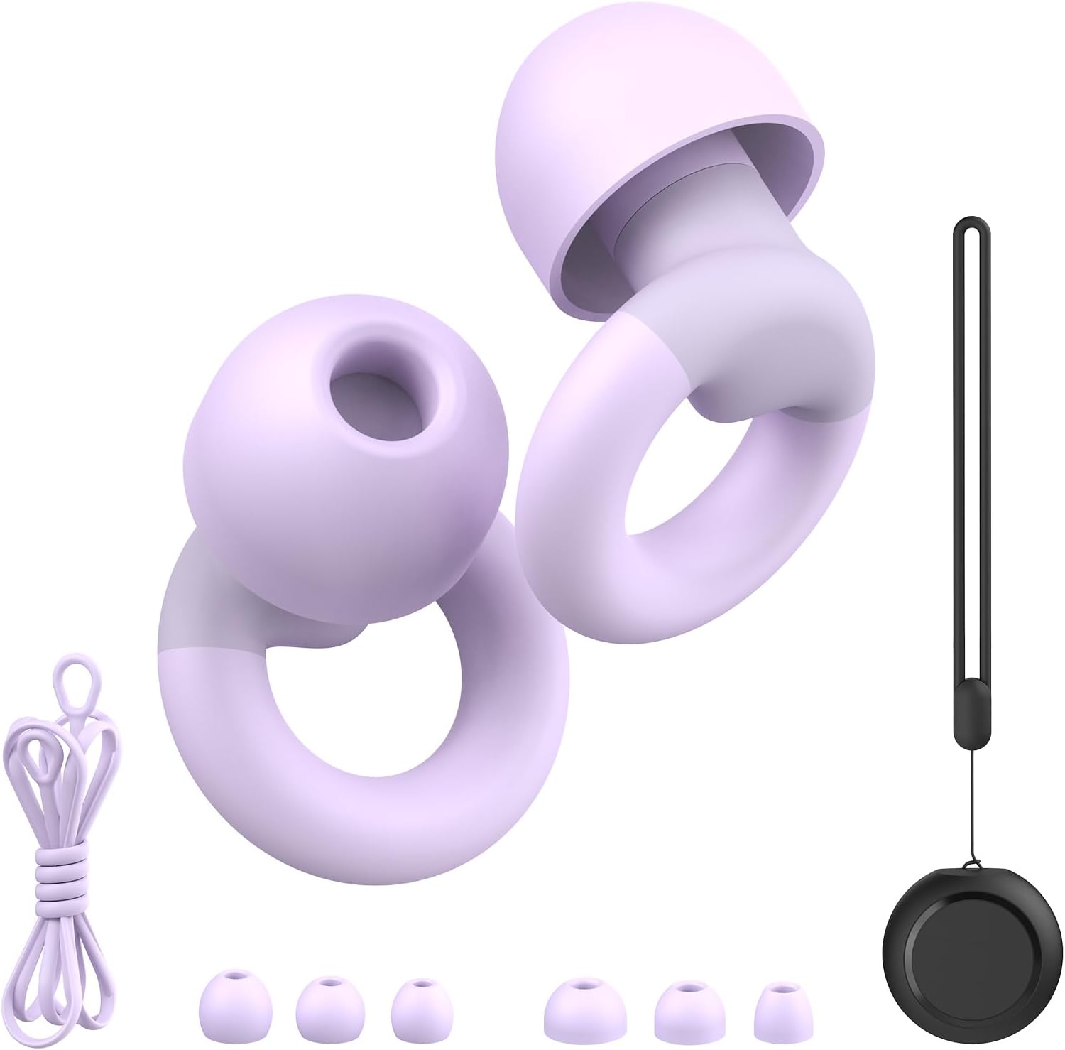 Earplugs for Sleeping,Noise Reduction Soft Silicone Ear plugs with 7 Pairs Ear tips&One Connection Cord,Hearing Protection Reusable Earplugs for Sleeping,Concert,Work&Sound Reduction 25dB-30db - Image 1