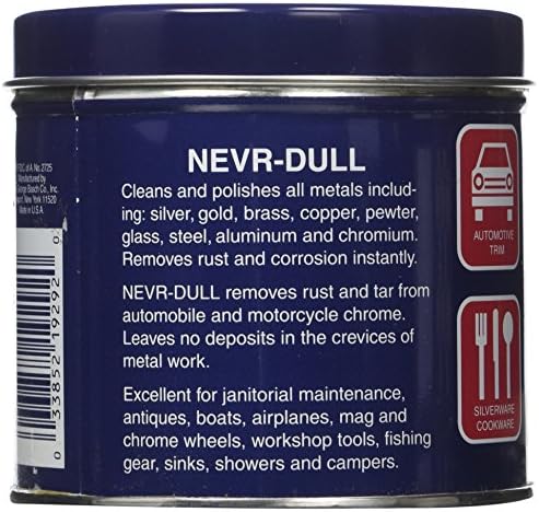 Authentic Nevr Dull metal cleaning wadding for restoring automotive chrome and household silver.