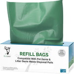 EcoLeo Litter Genie Compatible Refill Bags box packaging front view showing eco friendly cat waste liners.