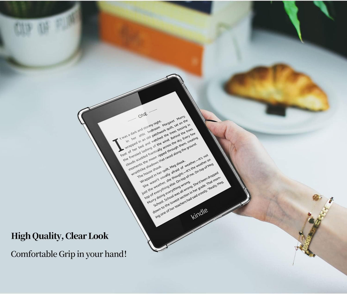 XUYICC Case Fits Kindle Oasis (9th Generation 2017 & 10th Generation 2019 Release) 7" Transparent, Lightweight Bumper Corners Slim Rubber TPU Back Cover - Clear - Image 7