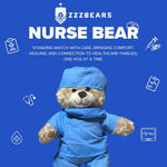ZZZ Bears nurse plush toy in medical scrubs and surgical cap