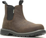 Wolverine dark brown leather safety boot rubber outsole view