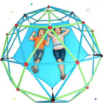 Zupapa Climbing Dome Hammock front view installed inside an outdoor geometric playground climber