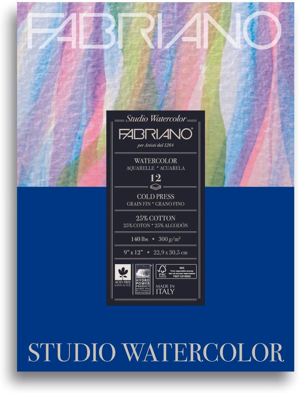 Studio watercolor pad binding and side profile