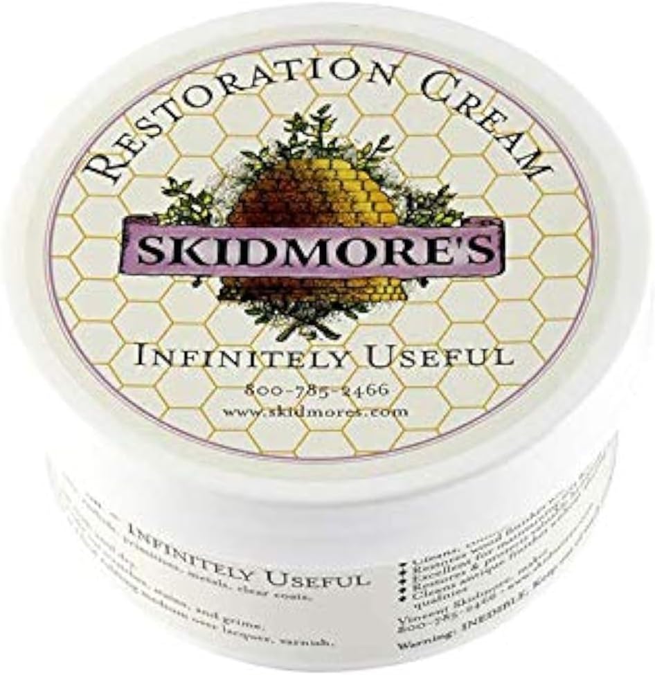 Skidmore's Restoration Cream 6 Ounce jar front view all-natural leather conditioner