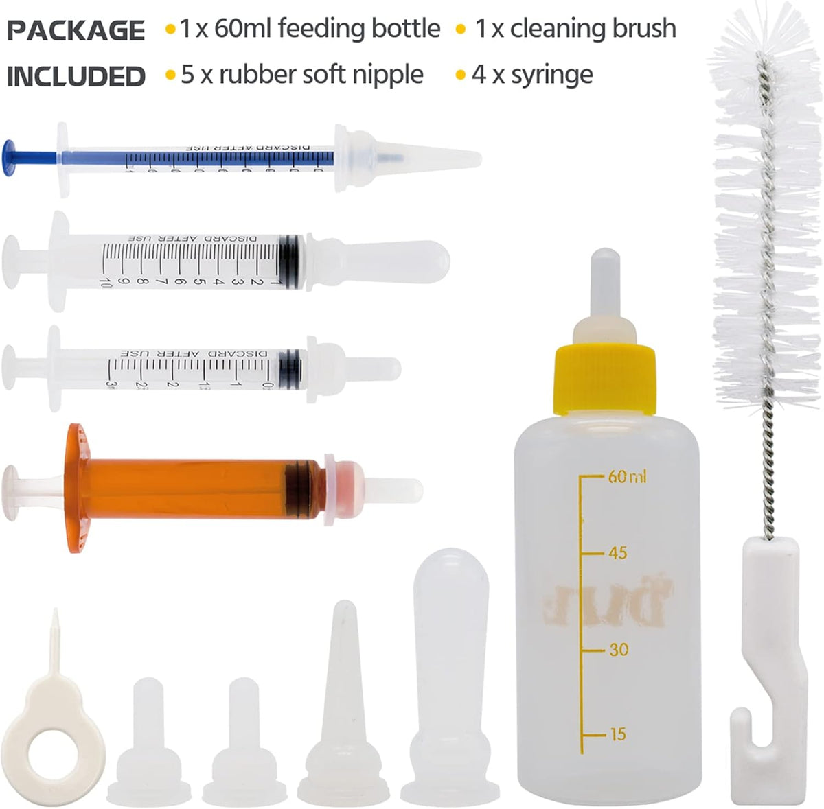 Puppy Kitten Bottle for Nursing, Newborn Baby Dog Cat Rabbit Feeding Bottles with Nipples Feeder Kit - Image 5