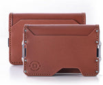 Dango satin silver metal wallet finish and texture details