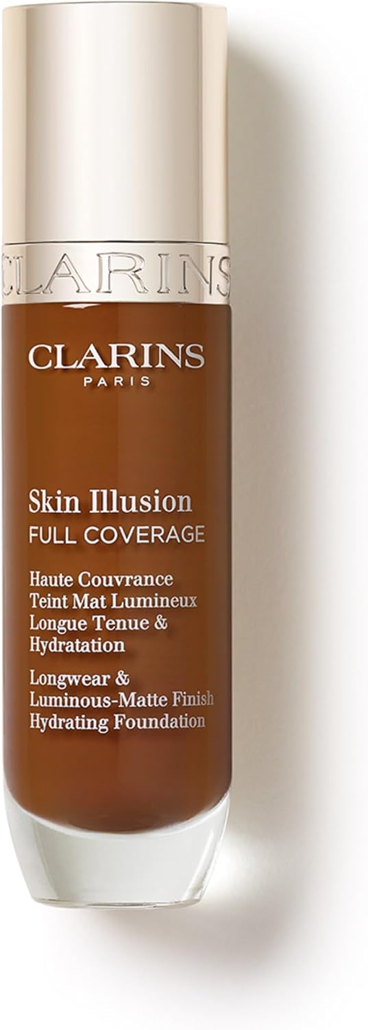 Clarins Skin Illusion Longwear Full Coverage Foundation|Luminous Matte Finish|24H Hold and 24H Hydration|Natural Looking|Transfer, Sweat and Smudge Proof| Contains Hyaluronic Acid|1 Fl Oz - Image 15