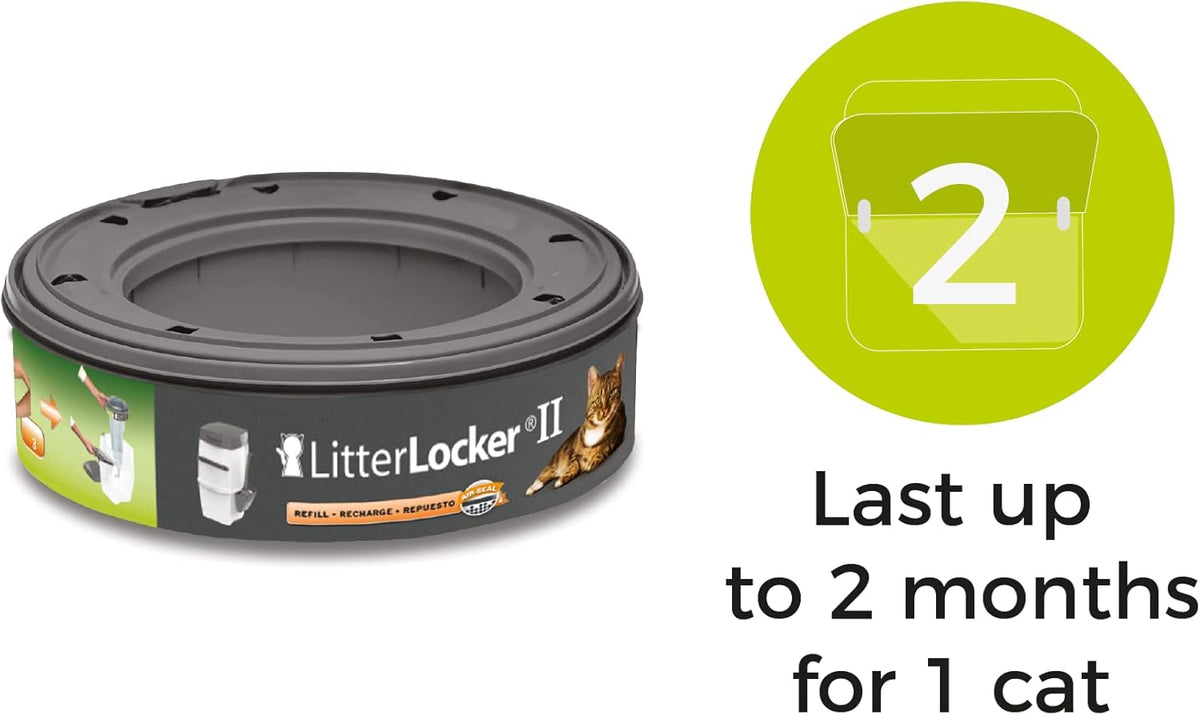 LitterLocker hygienic waste disposal refill cartridge showing the top opening and pull tab.