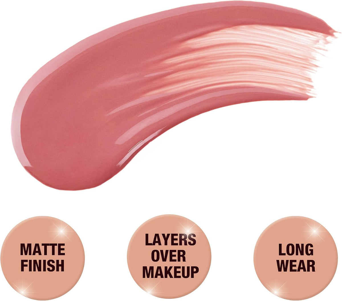 Charlotte Tilbury liquid matte blush wand in the iconic rosy nude shade.