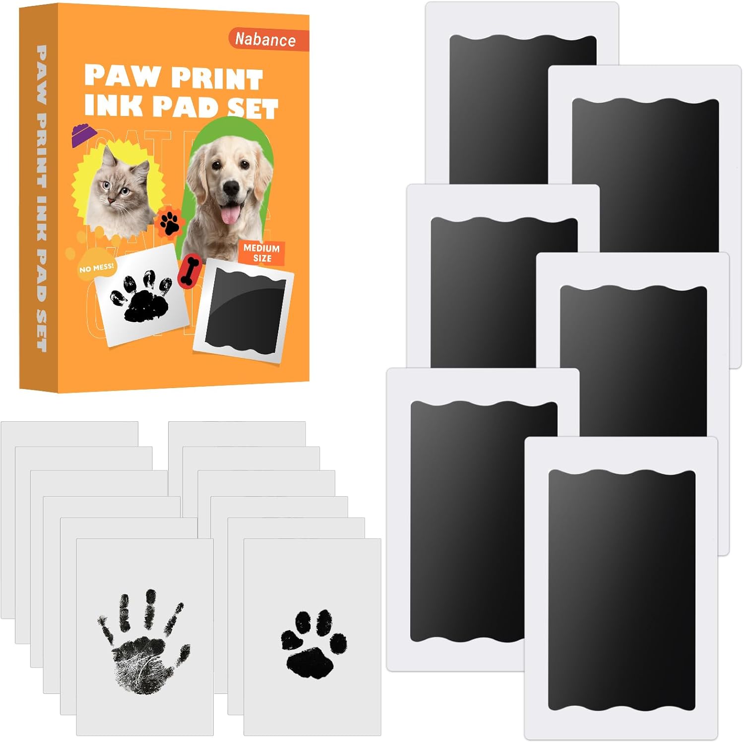 Nabance baby hand and footprint kit front view showing the packaging and inkless pads