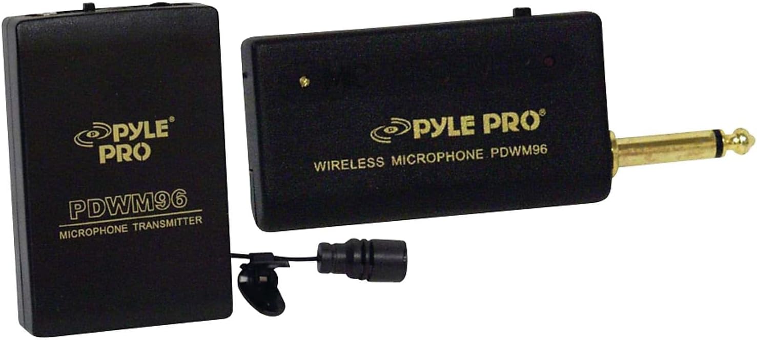 Pyle Pro PDWM96 lavalier wireless microphone system front view wireless audio