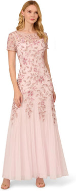 Adrianna Papell beaded party dress fabric texture