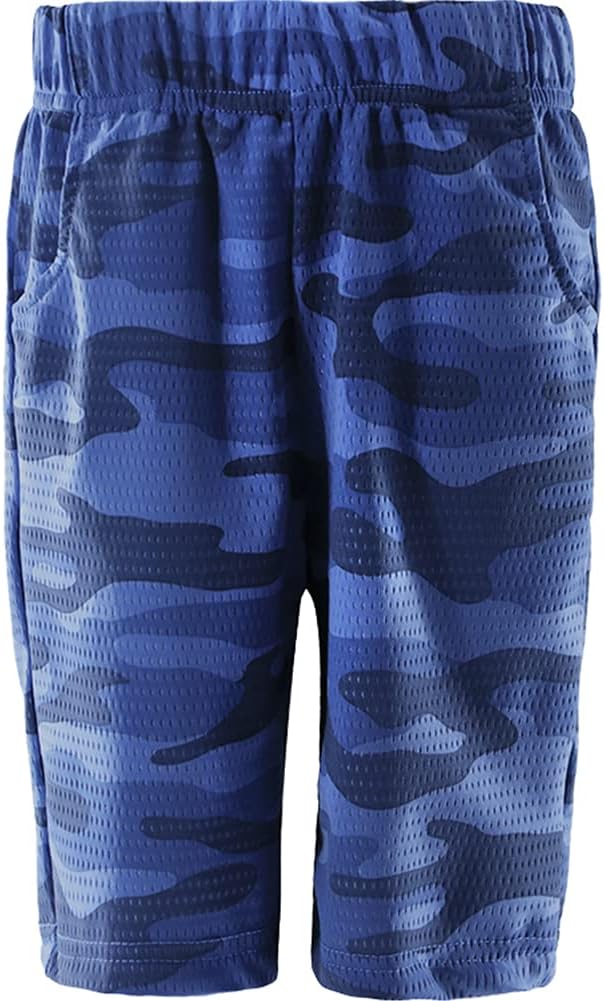 KISBINI boys athletic shorts front view with camo pattern