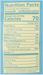 Nutrition facts and ingredients label on Tru Fru 8 Ounce pineapple bag