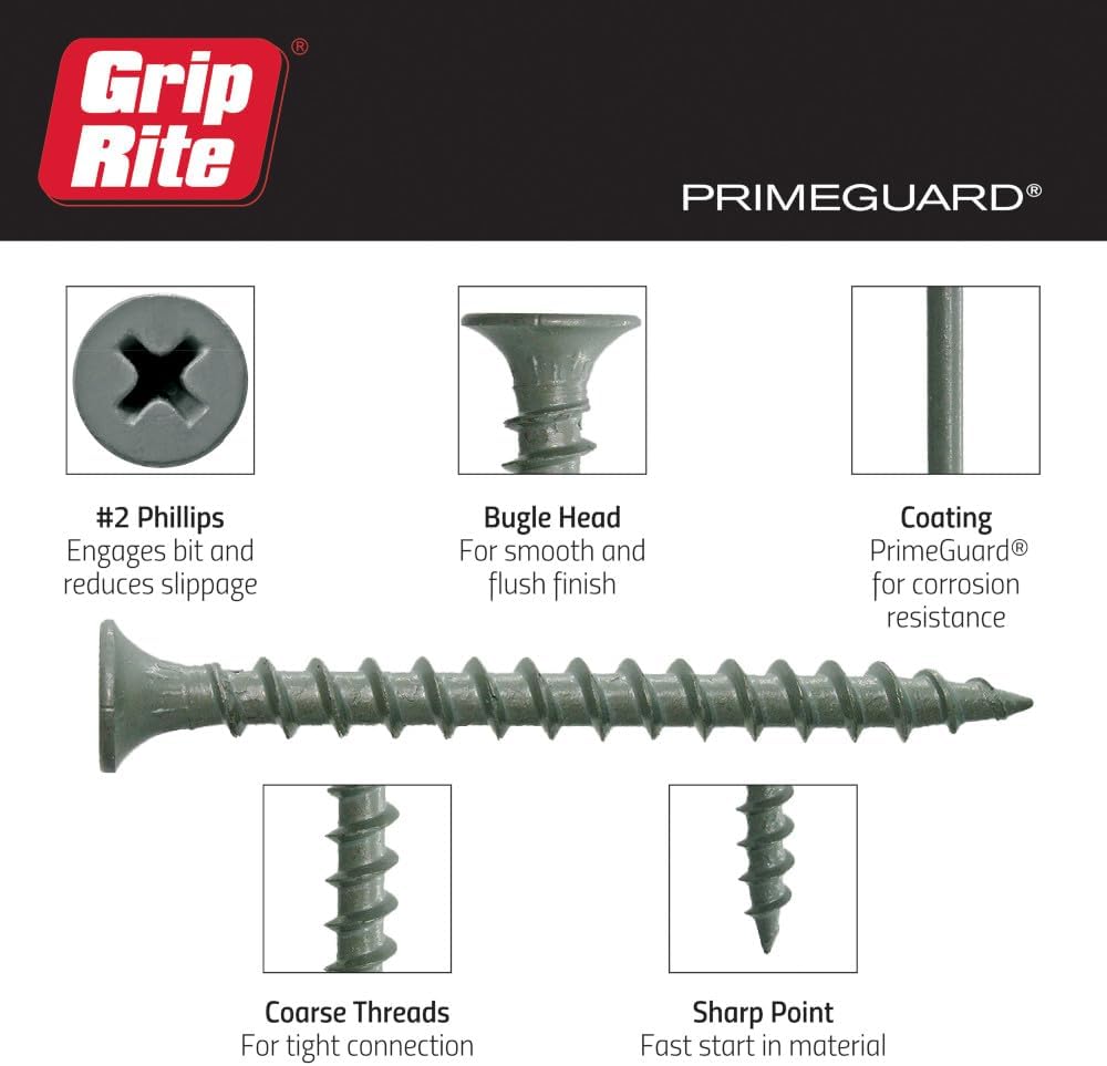 Grip-Rite coarse thread deck screws side profile