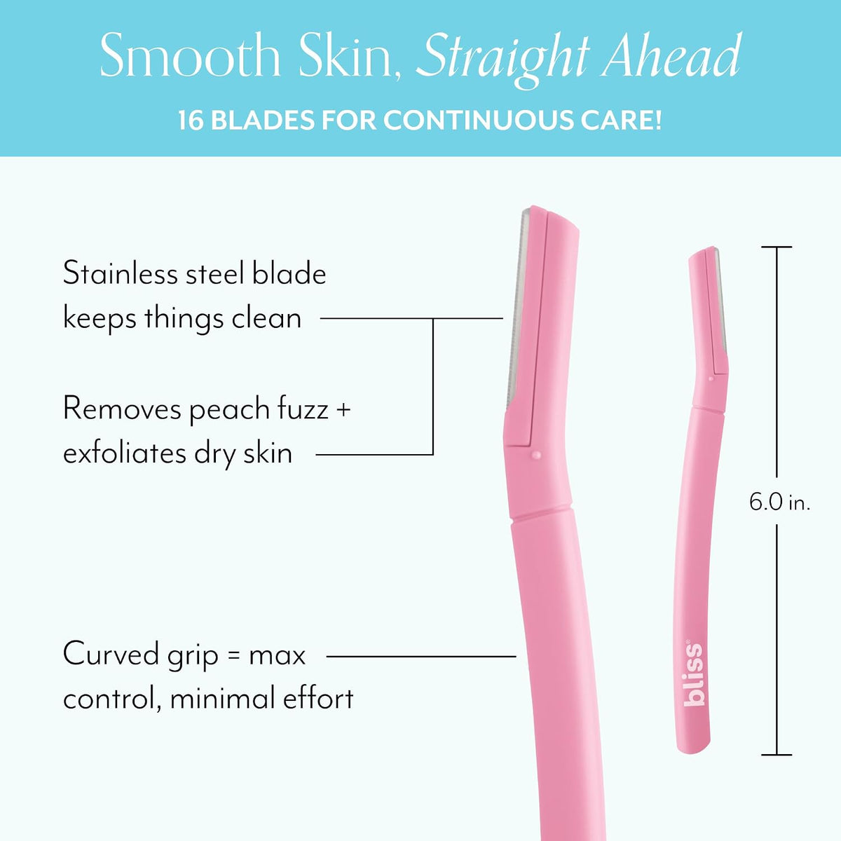 Bliss facial exfoliator tools in blue green peach and pink colors with protective safety covers