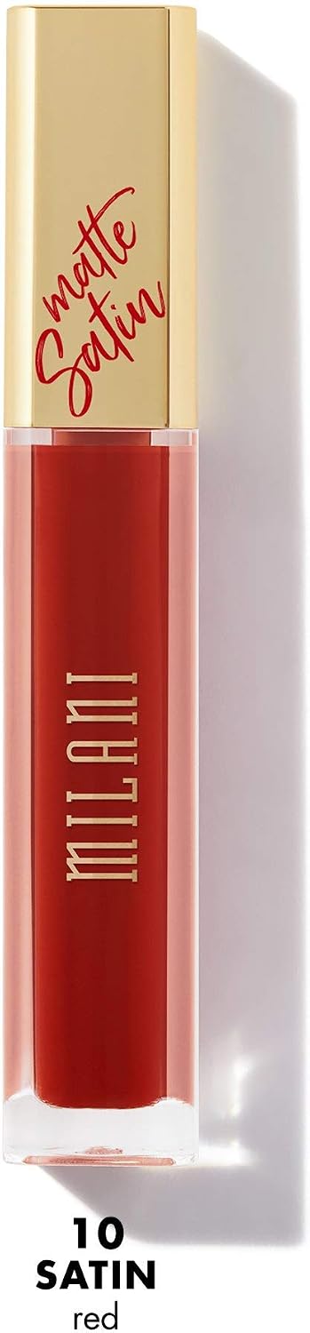 Authentic Milani imported beauty product swatched on wrist showing intense pigmentation.
