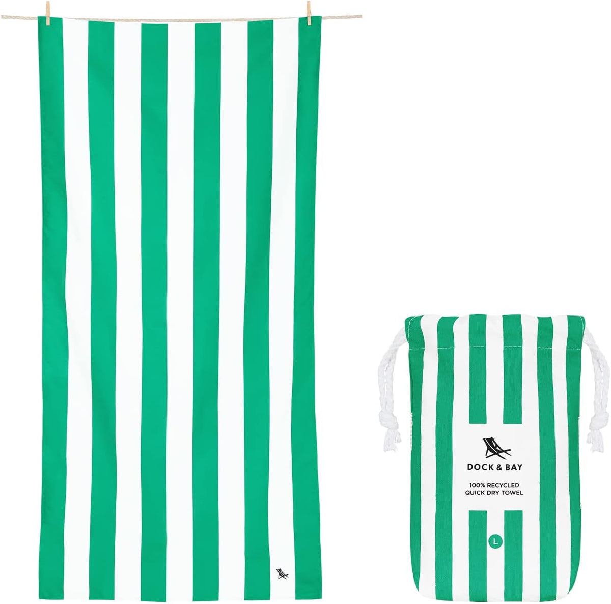 Dock & Bay Beach Towel - Quick Dry, Sand Free - Compact, Lightweight - 100% Recycled - Includes Bag - Cabana - Kamari Charcoal - Large (160x90cm, 63x35) - Image 14