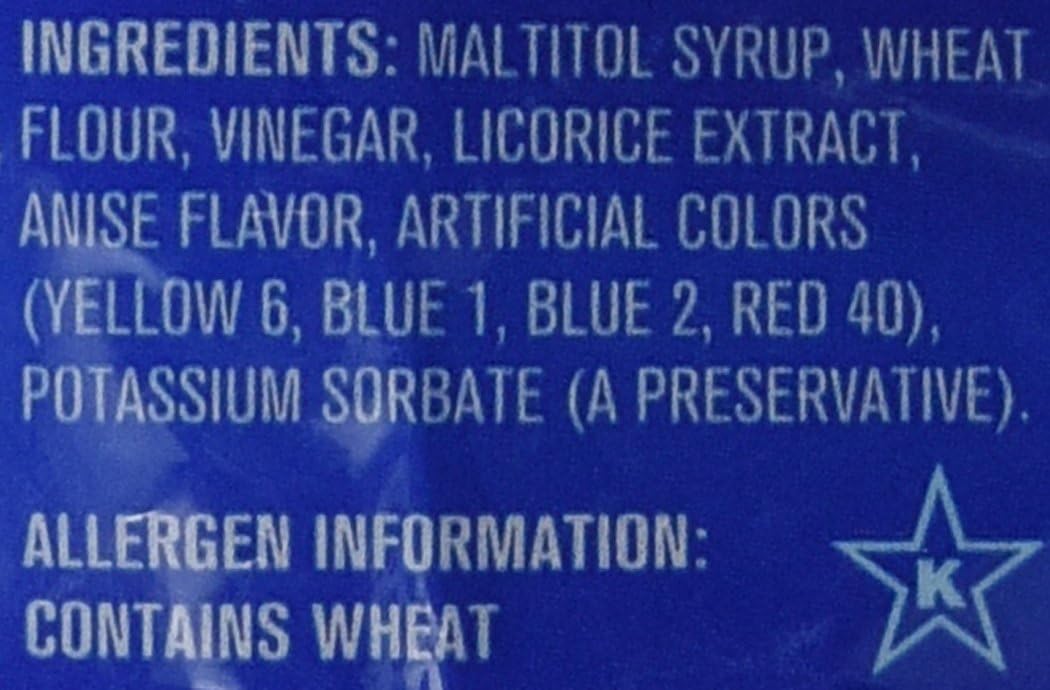 Chewy fat free sugar free black licorice twists details