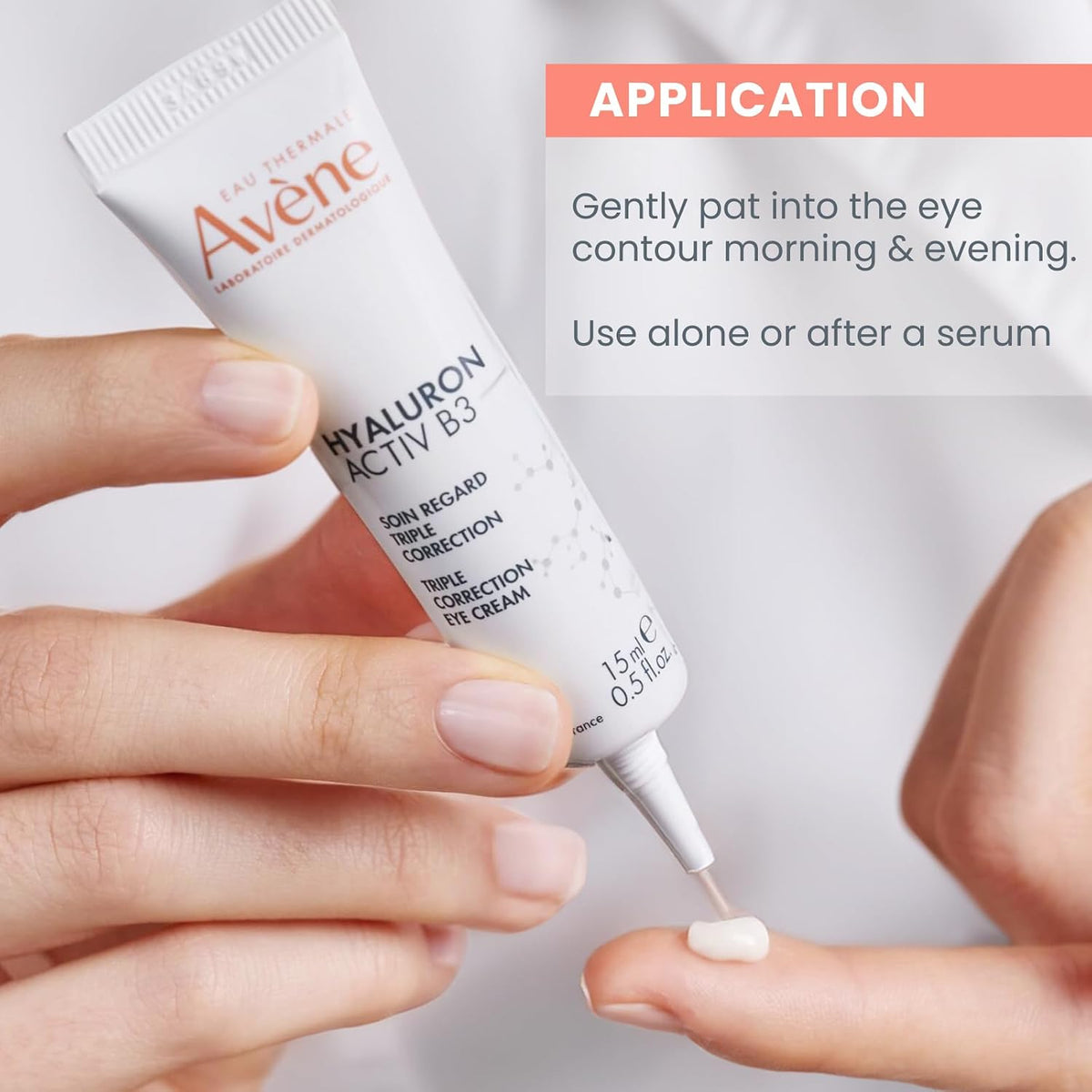 Texture demonstration of Avène gel-cream for eye contour