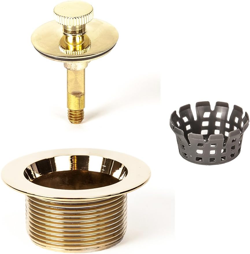 PF WaterWorks Lift Lock (Push Pull) Bathtub/Bath Tub Drain Assembly with Gasket - Coarse Thread 11.5 Threads Per Inch - Free Hair Catcher/Strainer to Eliminate Clogs;Brushed Nickel; PF0940-BN-LL-C - Image 13