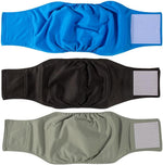 Packaging view of the three pack AIO male dog diapers medium size for summer protection