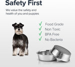 URBUDDIES 2 pack metal dog bowls angled perspective