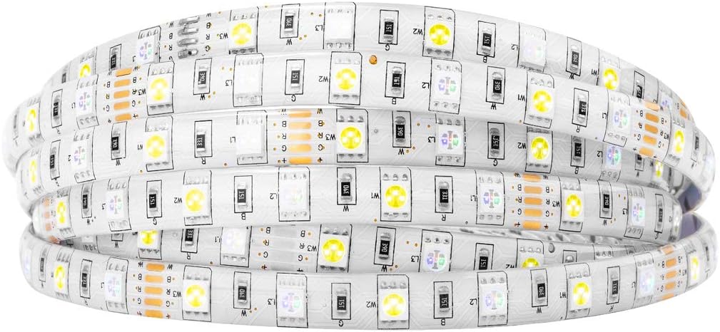 BTF-LIGHTING RGBW LED Strip Lights,UL Listed,5050 4 Colors in 1 RGB + 6000K-7000K Cool White,12V DC,16.4ft/5m 60LEDs/m 12mm White PCB, IP30 for Home Decoration(No Adapter or Controller) - Image 11