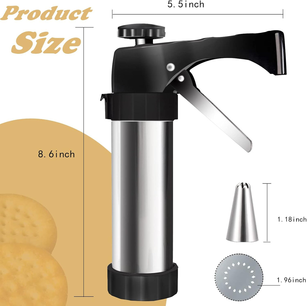 Ergonomic handle and trigger mechanism of Hosetim cookie press