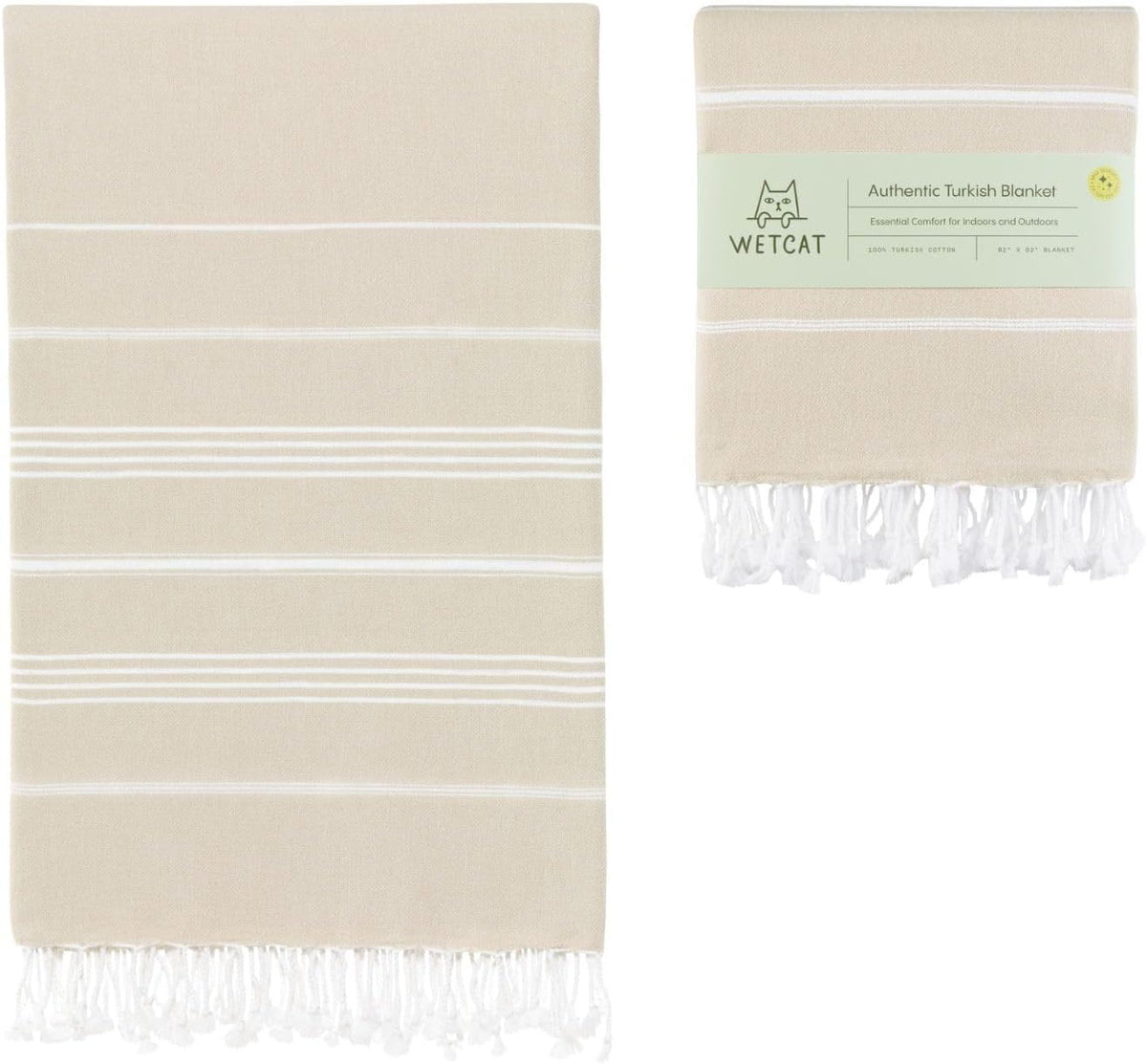 Turkish Beach Towel Oversized (38"x71") 100% Turkish Cotton, Made in Turkey - Sand Free, Extra Large, Ultra Soft, Quick Drying, Compact & Lightweight for Travel - Honey Gold - Image 10