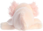 Close-up of Aurora Axel Axolotl textured dark pink gills and cream fur