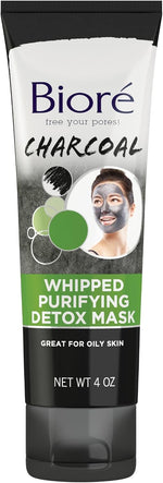 Biore Charcoal Whipped Purifying Detox Mask front view 4 ounce tube