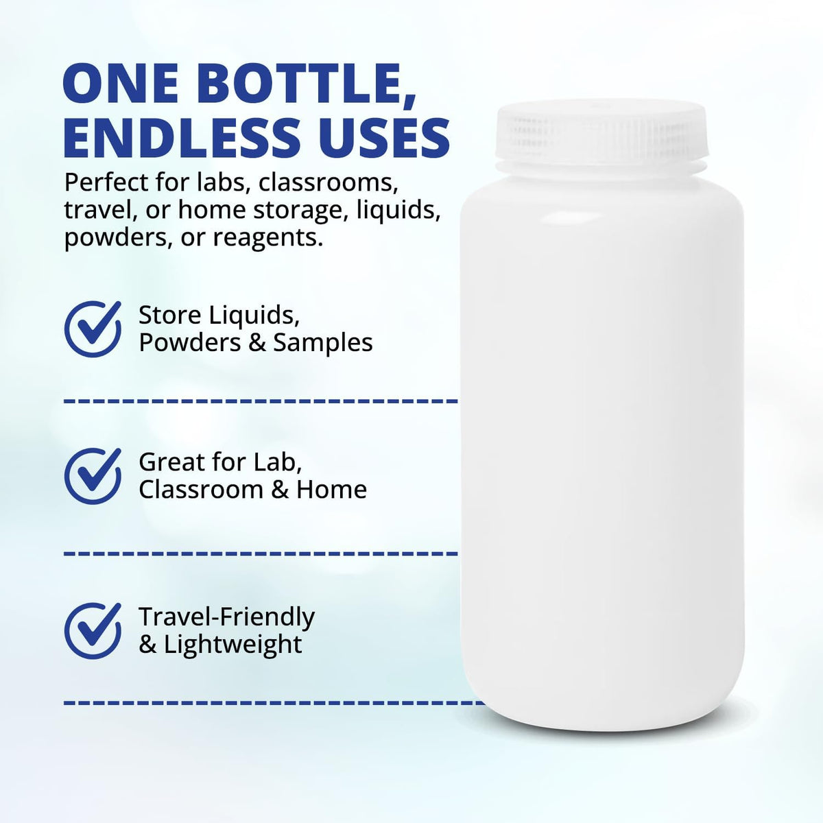 United Scientific HDPE containers group display