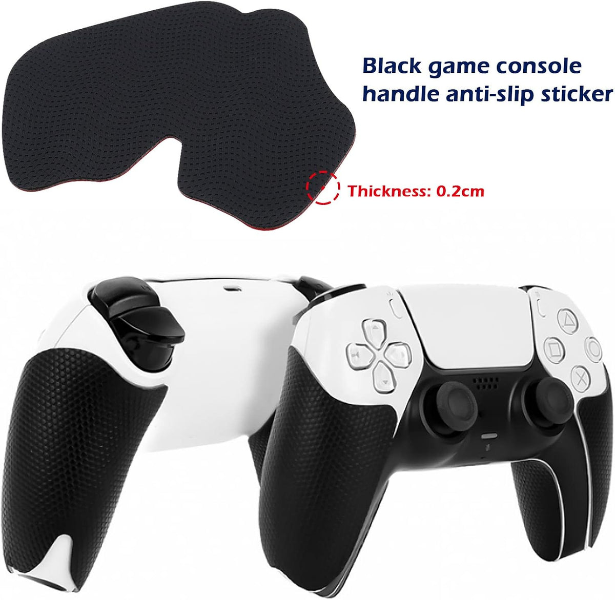 Black sweat-absorbent controller grips applied on gaming pad