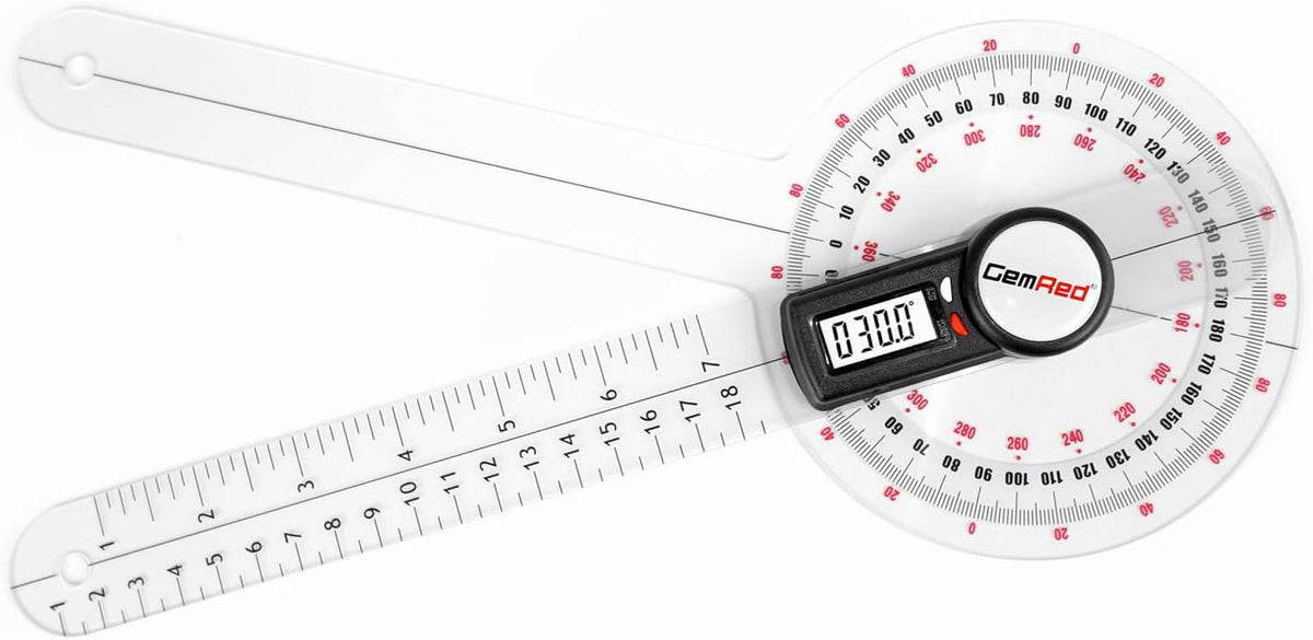GemRed digital goniometer front view angle measurement tool