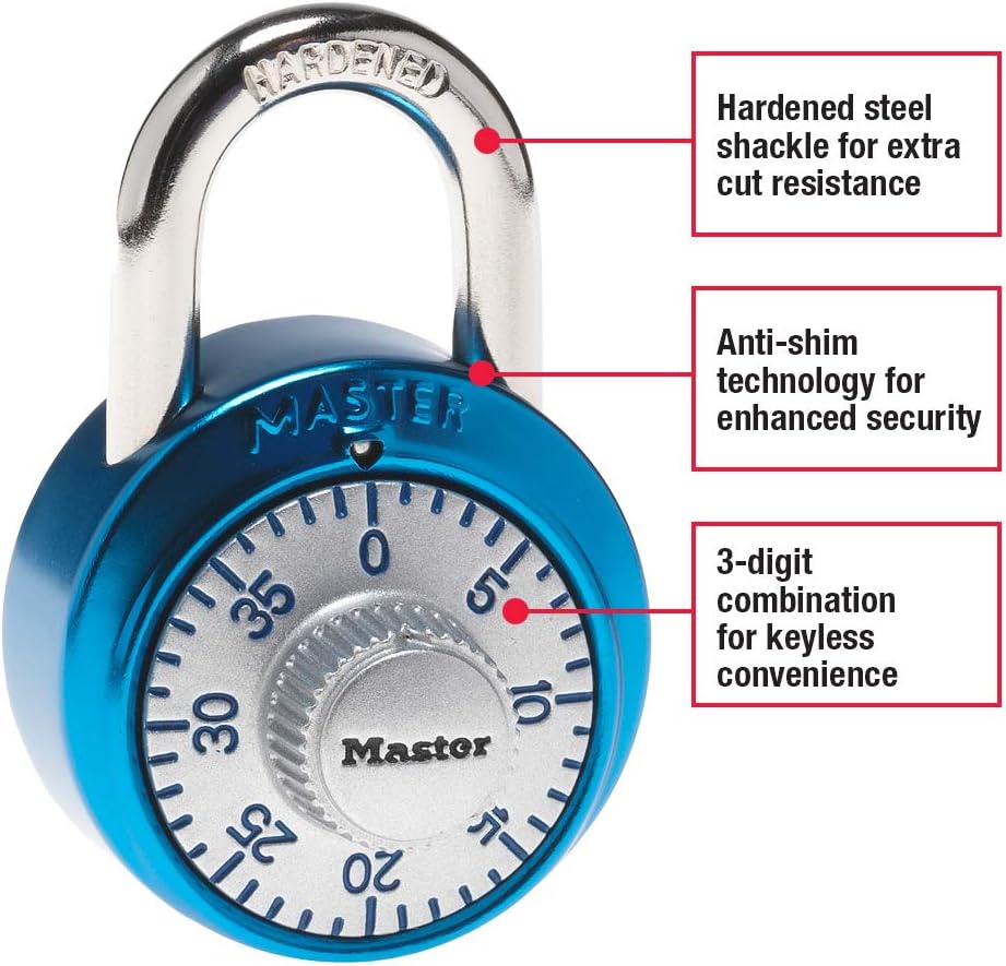 Master Lock 1561DAST steel shackle close up view