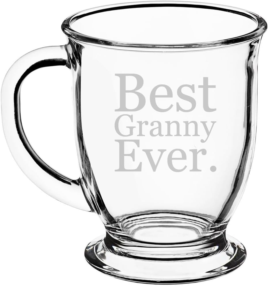 MIP 16-Ounce glass coffee mug front view kitchenware gift