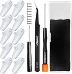 TEKPREM eyeglasses nose pads replacement repair kit front view with open travel case showing tools.