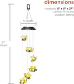 Alpine Corporation solar powered bee lights illuminated at night