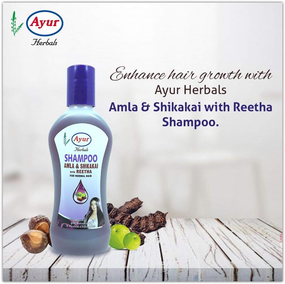 Ayur herbal shampoo 200ml packaging design overview