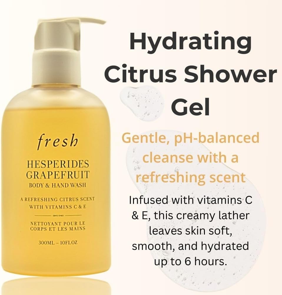 Fresh Hesperides Grapefruit shower gel pump dispenser angle