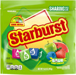 Close up of Starburst Sour assorted flavors including blue raspberry and green apple