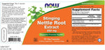 Now Foods Nettle Root Extract capsule bottle supplement facts label